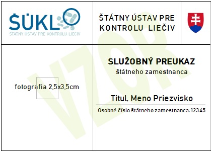 predná strana služobného preukazu